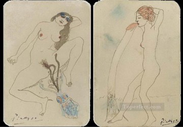 two boys singing Painting - Two erotic drawings Two erotic drawings 1903 cubist Pablo Picasso
